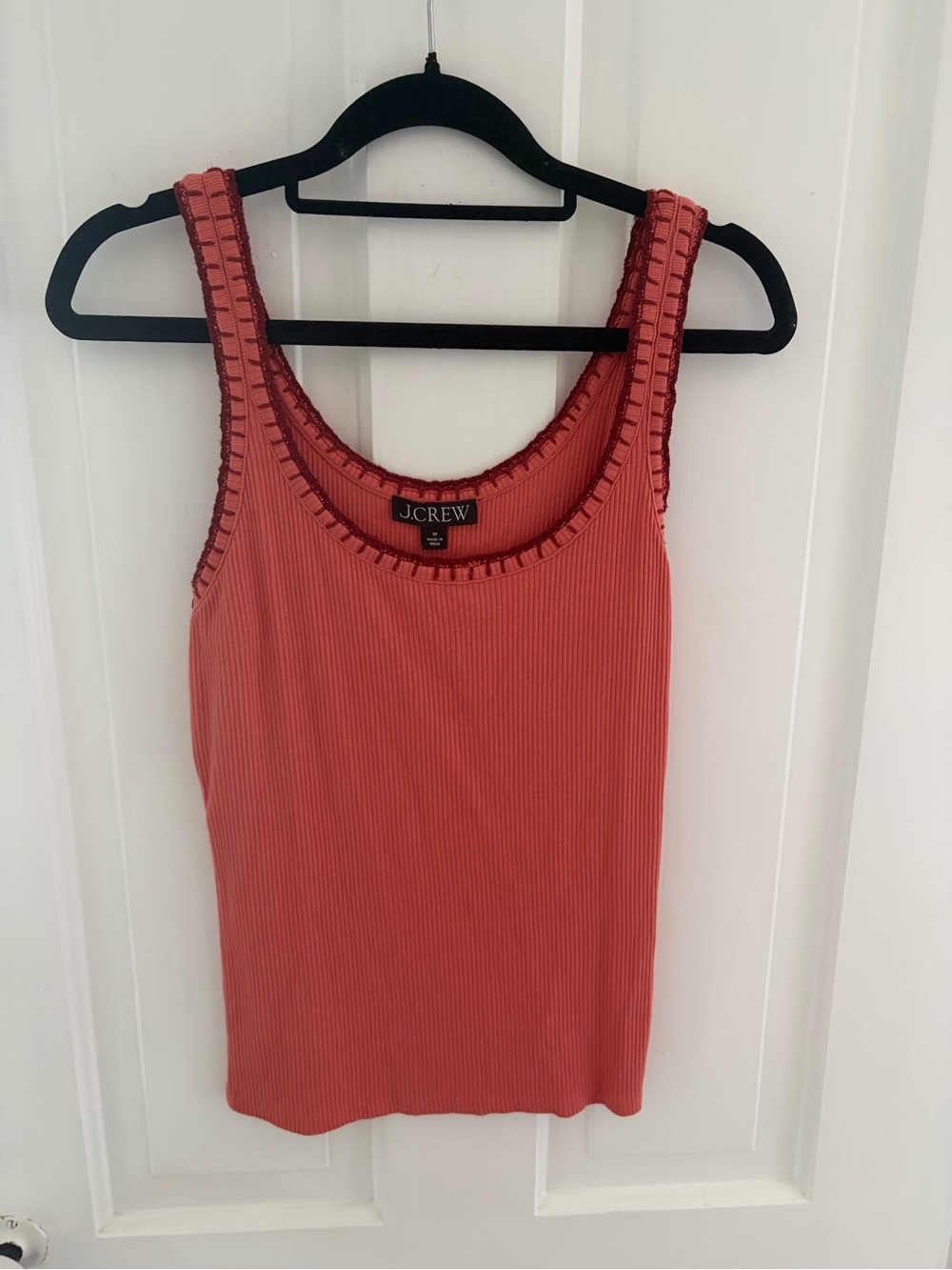 NWOT J. Crew Vintage rib tank with contrast stitch size M